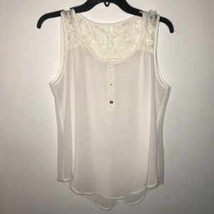 Mine White Tanks with Flowers on Back